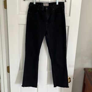 Everlane black high rise kick crop jeans